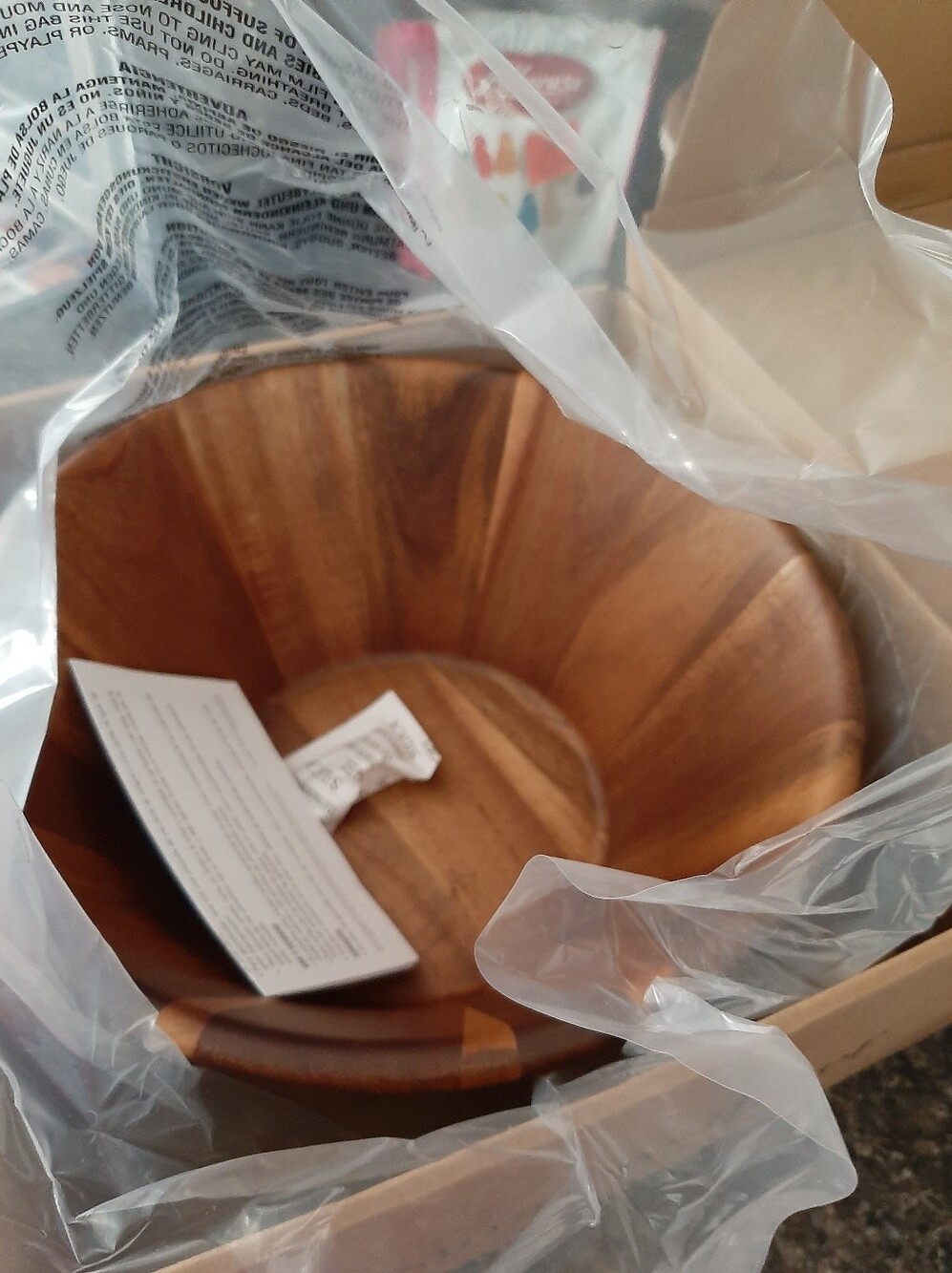 Pampered Chef  Wooden Salad Bowl - Natural Wood Tones